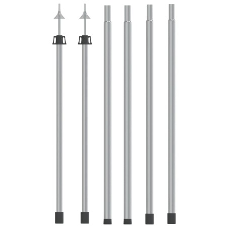 vidaXL Postes telescópicos de toldo 2 uds acero galvanizado 102-260 cm