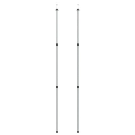 vidaXL Postes telescópicos de toldo 2 uds acero galvanizado 102-260 cm