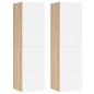 vidaXL Muebles TV 2 uds contrachapada blanco roble 30,5x30x110 cm vidaXL Muebles TV 2 uds contrachapada blanco roble 30,5x30x110 cm