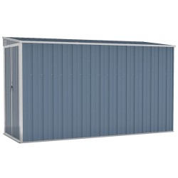 vidaXL Cobertizo de jardín pared acero galvanizado gris 118x288x178 cm