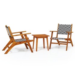 vidaXL Juego de bistró 3 piezas madera maciza de acacia