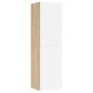vidaXL Muebles TV 2 uds contrachapada blanco roble 30,5x30x110 cm vidaXL Muebles TV 2 uds contrachapada blanco roble 30,5x30x110 cm