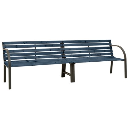 vidaXL Banco doble de jardín 241 cm madera de abeto chino gris