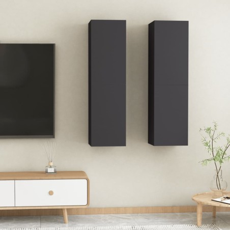 vidaXL Muebles para TV 2 uds madera contrachapada gris 30,5x30x110 cm