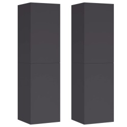 vidaXL Muebles para TV 2 uds madera contrachapada gris 30,5x30x110 cm