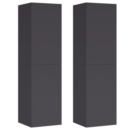 vidaXL Muebles para TV 2 uds madera contrachapada gris 30,5x30x110 cm
