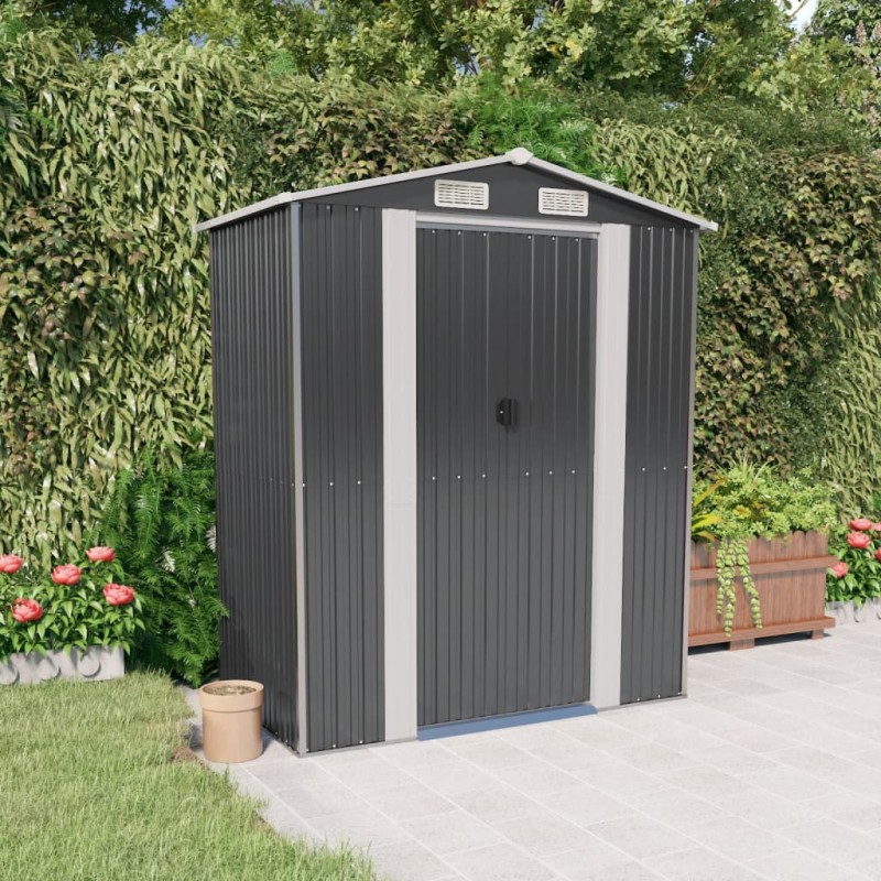 vidaXL Cobertizo de jardín acero galvanizado antracita 192x108x223 cm