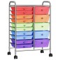 vidaXL Carrito de almacenaje portátil XXL 15 cajones plástico multicolor vidaXL Carrito de almacenaje portátil XXL 15 cajones plástico multicolor