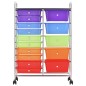 vidaXL Carrito de almacenaje portátil XXL 15 cajones plástico multicolor vidaXL Carrito de almacenaje portátil XXL 15 cajones plástico multicolor
