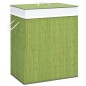 vidaXL Cesta para la ropa sucia de bambú de una sección verde 83 l