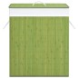 vidaXL Cesta para la ropa sucia de bambú de una sección verde 83 l