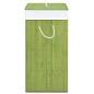 vidaXL Cesta para la ropa sucia de bambú de una sección verde 83 l
