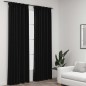 vidaXL Cortinas opacas ganchos look de lino 2 pzas antracita 140x245cm vidaXL Cortinas opacas ganchos look de lino 2 pzas antracita 140x245cm