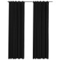 vidaXL Cortinas opacas ganchos look de lino 2 pzas antracita 140x245cm vidaXL Cortinas opacas ganchos look de lino 2 pzas antracita 140x245cm