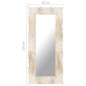 vidaXL Espejo de madera maciza de mango blanco 110x50 cm vidaXL Espejo de madera maciza de mango blanco 110x50 cm