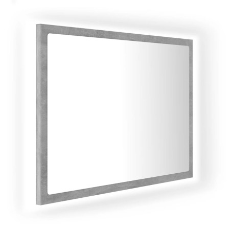 vidaXL Espejo de baño acrílico gris hormigón 60x8,5x37 cm