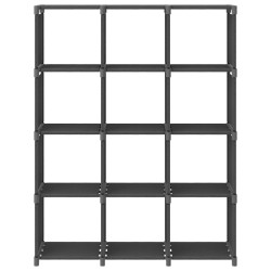 vidaXL Estantería de 12 cubos de tela gris 103x30x141 cm