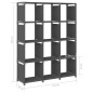 vidaXL Estantería de 12 cubos de tela gris 103x30x141 cm