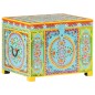 vidaXL Caja almacenaje pintada a mano 50x40x40 cm madera mango maciza vidaXL Caja almacenaje pintada a mano 50x40x40 cm madera mango maciza