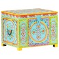 vidaXL Caja almacenaje pintada a mano 50x40x40 cm madera mango maciza vidaXL Caja almacenaje pintada a mano 50x40x40 cm madera mango maciza
