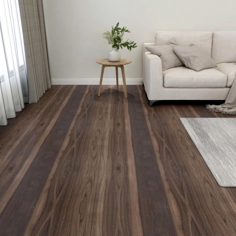 vidaXL Lamas para suelo autoadhesivas 55 uds PVC 5,11 m² marrón oscuro vidaXL Lamas para suelo autoadhesivas 55 uds PVC 5,11 m² marrón oscuro