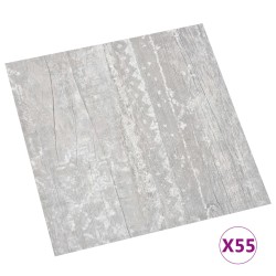vidaXL Lamas para suelo autoadhesivas 55 uds PVC 5,11 m² gris