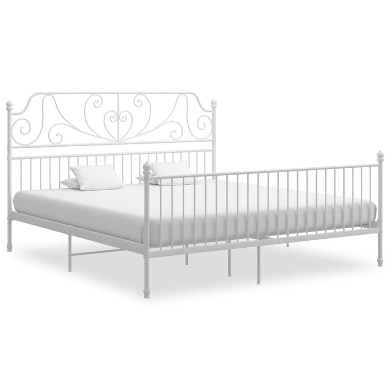 vidaXL Estructura de cama de metal blanco 180x200 cm vidaXL Estructura de cama de metal blanco 180x200 cm