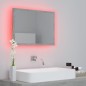 vidaXL Espejo de baño acrílico gris hormigón 60x8,5x37 cm vidaXL Espejo de baño acrílico gris hormigón 60x8,5x37 cm