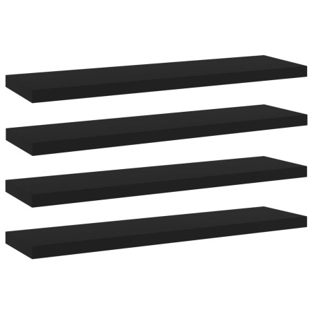 vidaXL Estantes para estantería 4 uds contrachapada negro 40x10x1,5cm