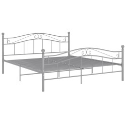 vidaXL Estructura de cama de metal gris 180x200 cm