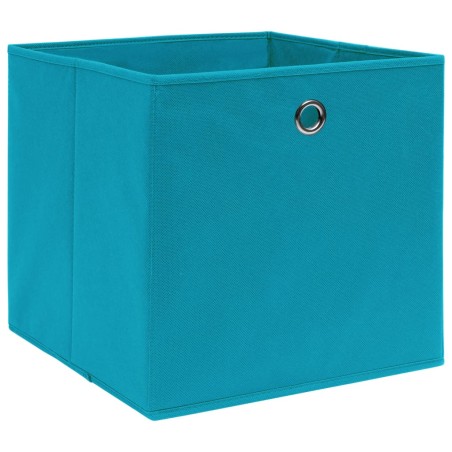 vidaXL Cajas de almacenaje 4 uds tela no tejida azul bebé 28x28x28 cm
