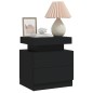 vidaXL Mesita de noche de aglomerado negro 45x35x52 cm vidaXL Mesita de noche de aglomerado negro 45x35x52 cm