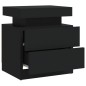 vidaXL Mesita de noche de aglomerado negro 45x35x52 cm vidaXL Mesita de noche de aglomerado negro 45x35x52 cm