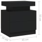 vidaXL Mesita de noche de aglomerado negro 45x35x52 cm vidaXL Mesita de noche de aglomerado negro 45x35x52 cm