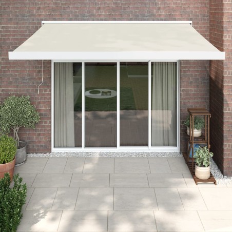 vidaXL Toldo retráctil aluminio y tela color crema 3,5x2,5 m