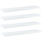 vidaXL Estante estantería 4uds contrachapada blanco brillo 40x10x1,5cm