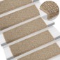 vidaXL Alfombrilla autoadhesiva escalera sisal 15 uds beige 65x21x4 cm vidaXL Alfombrilla autoadhesiva escalera sisal 15 uds beige 65x21x4 cm