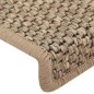 vidaXL Alfombrilla autoadhesiva escalera sisal 15 uds beige 65x21x4 cm vidaXL Alfombrilla autoadhesiva escalera sisal 15 uds beige 65x21x4 cm