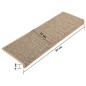 vidaXL Alfombrilla autoadhesiva escalera sisal 15 uds beige 65x21x4 cm vidaXL Alfombrilla autoadhesiva escalera sisal 15 uds beige 65x21x4 cm