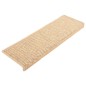 vidaXL Alfombrilla autoadhesiva escalera sisal 15 uds beige 65x21x4 cm vidaXL Alfombrilla autoadhesiva escalera sisal 15 uds beige 65x21x4 cm