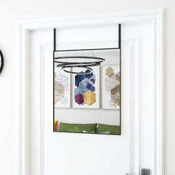 vidaXL Espejo de puerta cristal y aluminio negro 50x60 cm