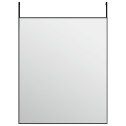 vidaXL Espejo de puerta cristal y aluminio negro 50x60 cm