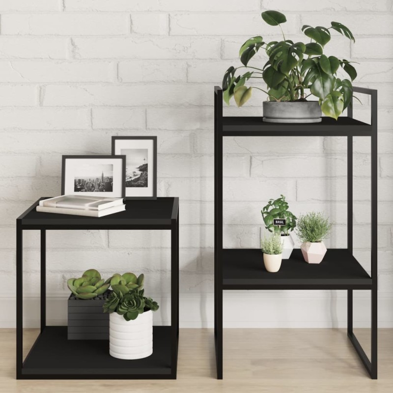 vidaXL Estante estantería 4 uds madera contrachapada negro 40x40x1,5cm