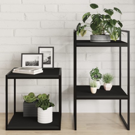 vidaXL Estante estantería 4 uds madera contrachapada negro 40x40x1,5cm
