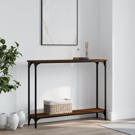 vidaXL Mesa consola madera de ingeniería marrón roble 100x22,5x75 cm