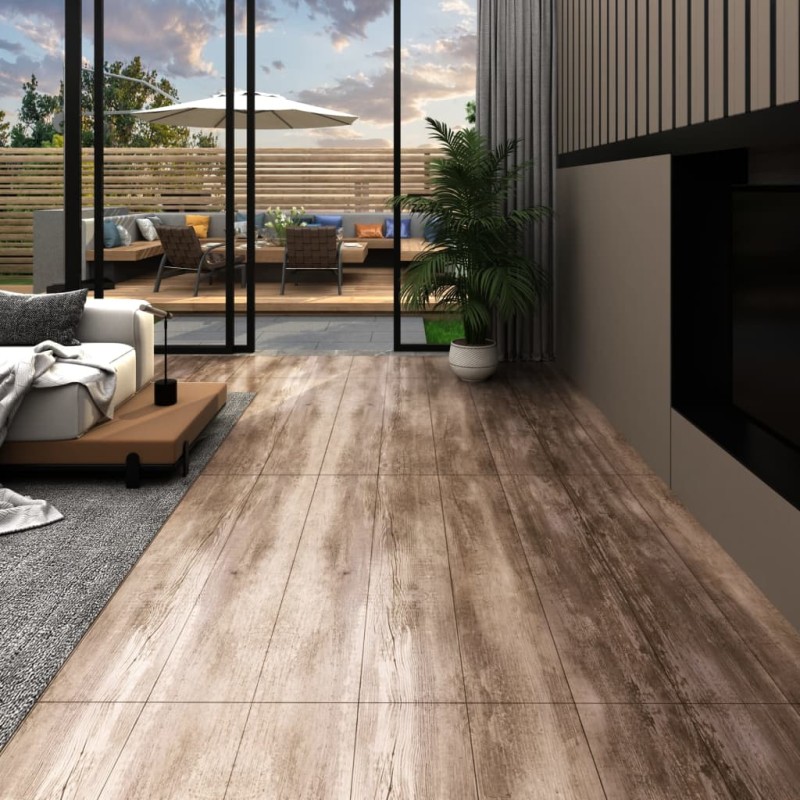 vidaXL Lamas para suelo PVC autoadhesivas 5,21 m² 2mm madera deslavada vidaXL Lamas para suelo PVC autoadhesivas 5,21 m² 2mm madera deslavada