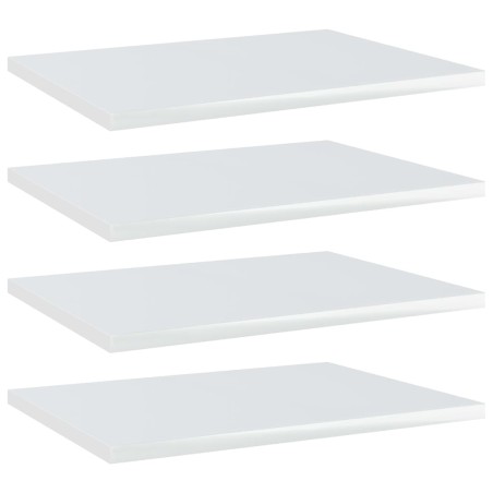 vidaXL Estante estantería 4uds contrachapada blanco brillo 40x30x1,5cm