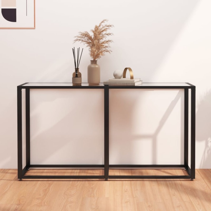 vidaXL Mesa consola vidrio templado transparente 140x35x75,5cm vidaXL Mesa consola vidrio templado transparente 140x35x75,5cm
