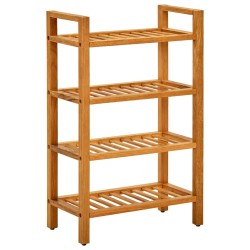 vidaXL Zapatero con 4 estantes madera maciza de roble 50x27x80 cm