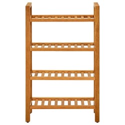 vidaXL Zapatero con 4 estantes madera maciza de roble 50x27x80 cm